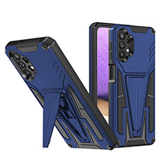 Funda Bumper Silicona y Plastico Mate Carcasa con Soporte MQ1 para Samsung Galaxy A32 4G Azul