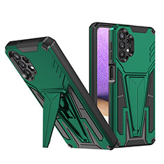 Funda Bumper Silicona y Plastico Mate Carcasa con Soporte MQ1 para Samsung Galaxy A32 4G Verde