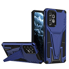 Funda Bumper Silicona y Plastico Mate Carcasa con Soporte MQ1 para Samsung Galaxy A33 5G Azul