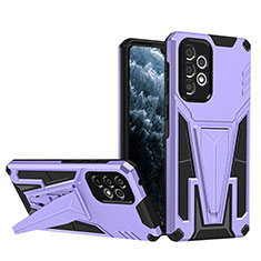 Funda Bumper Silicona y Plastico Mate Carcasa con Soporte MQ1 para Samsung Galaxy A33 5G Morado