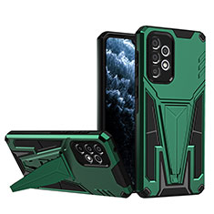 Funda Bumper Silicona y Plastico Mate Carcasa con Soporte MQ1 para Samsung Galaxy A33 5G Verde