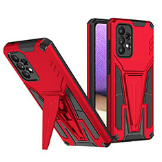 Funda Bumper Silicona y Plastico Mate Carcasa con Soporte MQ1 para Samsung Galaxy A52 4G Rojo