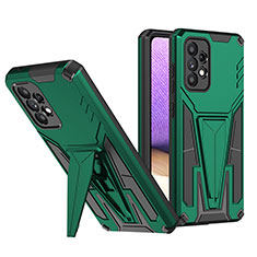 Funda Bumper Silicona y Plastico Mate Carcasa con Soporte MQ1 para Samsung Galaxy A52 5G Verde