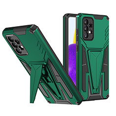 Funda Bumper Silicona y Plastico Mate Carcasa con Soporte MQ1 para Samsung Galaxy A72 4G Verde