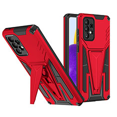 Funda Bumper Silicona y Plastico Mate Carcasa con Soporte MQ1 para Samsung Galaxy A72 5G Rojo