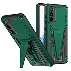 Funda Bumper Silicona y Plastico Mate Carcasa con Soporte MQ1 para Samsung Galaxy S20 FE (2022) 5G Verde