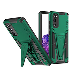 Funda Bumper Silicona y Plastico Mate Carcasa con Soporte MQ1 para Samsung Galaxy S20 Verde