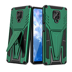 Funda Bumper Silicona y Plastico Mate Carcasa con Soporte MQ1 para Xiaomi Poco M2 Pro Verde