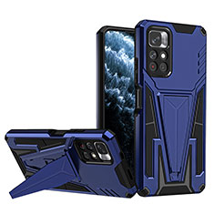 Funda Bumper Silicona y Plastico Mate Carcasa con Soporte MQ1 para Xiaomi Redmi Note 11 5G Azul