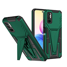 Funda Bumper Silicona y Plastico Mate Carcasa con Soporte MQ1 para Xiaomi Redmi Note 11 SE 5G Verde