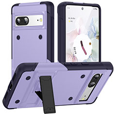 Funda Bumper Silicona y Plastico Mate Carcasa con Soporte MQ2 para Google Pixel 7 5G Morado