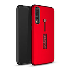 Funda Bumper Silicona y Plastico Mate Carcasa con Soporte P01 para Huawei P20 Pro Rojo