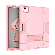 Funda Bumper Silicona y Plastico Mate Carcasa con Soporte para Apple iPad Air 4 10.9 (2020) Rosa