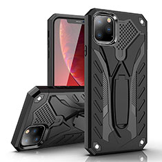 Funda Bumper Silicona y Plastico Mate Carcasa con Soporte para Apple iPhone 11 Pro Max Negro