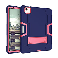 Funda Bumper Silicona y Plastico Mate Carcasa con Soporte para Apple New iPad Air 10.9 (2020) Azul Real