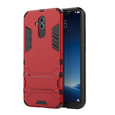 Funda Bumper Silicona y Plastico Mate Carcasa con Soporte para Huawei Maimang 7 Rojo