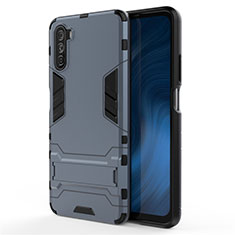 Funda Bumper Silicona y Plastico Mate Carcasa con Soporte para Huawei Mate 40 Lite 5G Azul