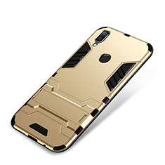 Funda Bumper Silicona y Plastico Mate Carcasa con Soporte para Huawei Nova 3i Oro