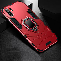 Funda Bumper Silicona y Plastico Mate Carcasa con Soporte para Huawei P30 Pro New Edition Rojo