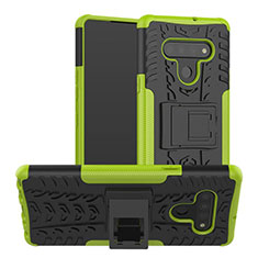 Funda Bumper Silicona y Plastico Mate Carcasa con Soporte para LG Stylo 6 Verde