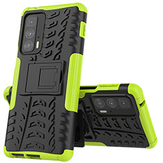 Funda Bumper Silicona y Plastico Mate Carcasa con Soporte para Motorola Moto Edge 20 Pro 5G Verde