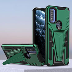 Funda Bumper Silicona y Plastico Mate Carcasa con Soporte para Motorola Moto G Pure Verde