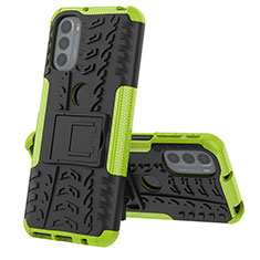 Funda Bumper Silicona y Plastico Mate Carcasa con Soporte para Motorola Moto G31 Verde