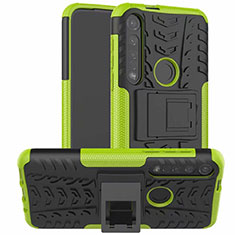 Funda Bumper Silicona y Plastico Mate Carcasa con Soporte para Motorola Moto G8 Plus Verde