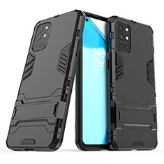 Funda Bumper Silicona y Plastico Mate Carcasa con Soporte para OnePlus 9R 5G Negro