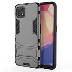 Funda Bumper Silicona y Plastico Mate Carcasa con Soporte para Oppo Reno4 SE 5G Gris