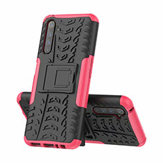 Funda Bumper Silicona y Plastico Mate Carcasa con Soporte para Realme 6 Pro Rosa