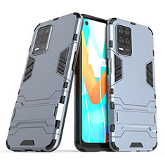 Funda Bumper Silicona y Plastico Mate Carcasa con Soporte para Realme 8s 5G Azul