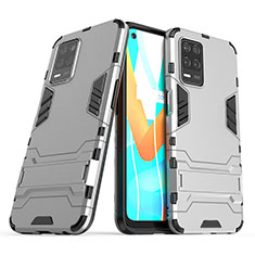 Funda Bumper Silicona y Plastico Mate Carcasa con Soporte para Realme Q3i 5G Gris