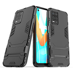 Funda Bumper Silicona y Plastico Mate Carcasa con Soporte para Realme Q3i 5G Negro