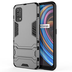 Funda Bumper Silicona y Plastico Mate Carcasa con Soporte para Realme X7 Pro 5G Gris