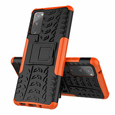 Funda Bumper Silicona y Plastico Mate Carcasa con Soporte para Samsung Galaxy S20 FE 4G Naranja