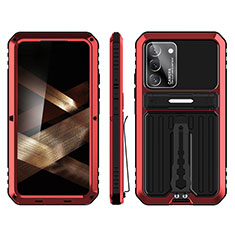 Funda Bumper Silicona y Plastico Mate Carcasa con Soporte para Samsung Galaxy S24 5G Rojo