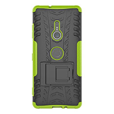 Funda Bumper Silicona y Plastico Mate Carcasa con Soporte para Sony Xperia XZ3 Verde