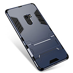 Funda Bumper Silicona y Plastico Mate Carcasa con Soporte para Xiaomi Mi Mix Gris