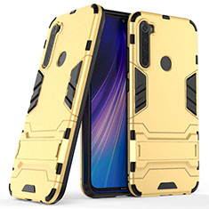 Funda Bumper Silicona y Plastico Mate Carcasa con Soporte para Xiaomi Redmi Note 8T Oro