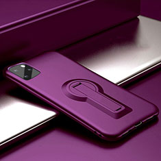 Funda Bumper Silicona y Plastico Mate Carcasa con Soporte R01 para Apple iPhone 11 Pro Morado