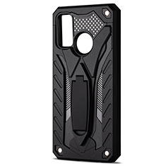 Funda Bumper Silicona y Plastico Mate Carcasa con Soporte R01 para Huawei Nova Lite 3 Plus Negro