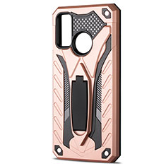 Funda Bumper Silicona y Plastico Mate Carcasa con Soporte R01 para Huawei Nova Lite 3 Plus Oro Rosa