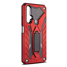 Funda Bumper Silicona y Plastico Mate Carcasa con Soporte R04 para Huawei Honor 20S Rojo