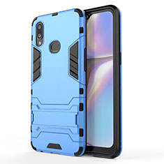 Funda Bumper Silicona y Plastico Mate Carcasa con Soporte T01 para Samsung Galaxy A10s Azul