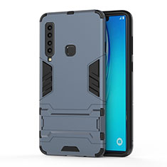 Funda Bumper Silicona y Plastico Mate Carcasa con Soporte T01 para Samsung Galaxy A9s Azul