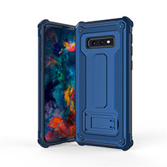 Funda Bumper Silicona y Plastico Mate Carcasa con Soporte T01 para Samsung Galaxy S10e Azul