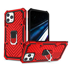 Funda Bumper Silicona y Plastico Mate Carcasa con Soporte YF1 para Apple iPhone 15 Pro Rojo