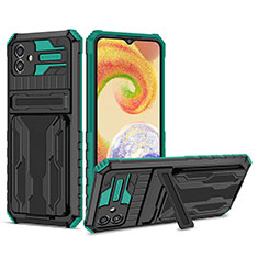 Funda Bumper Silicona y Plastico Mate Carcasa con Soporte YF1 para Samsung Galaxy A04E Verde