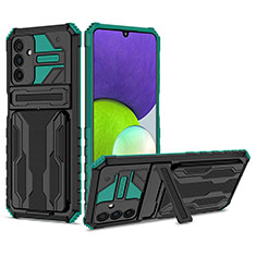 Funda Bumper Silicona y Plastico Mate Carcasa con Soporte YF1 para Samsung Galaxy A13 5G Verde